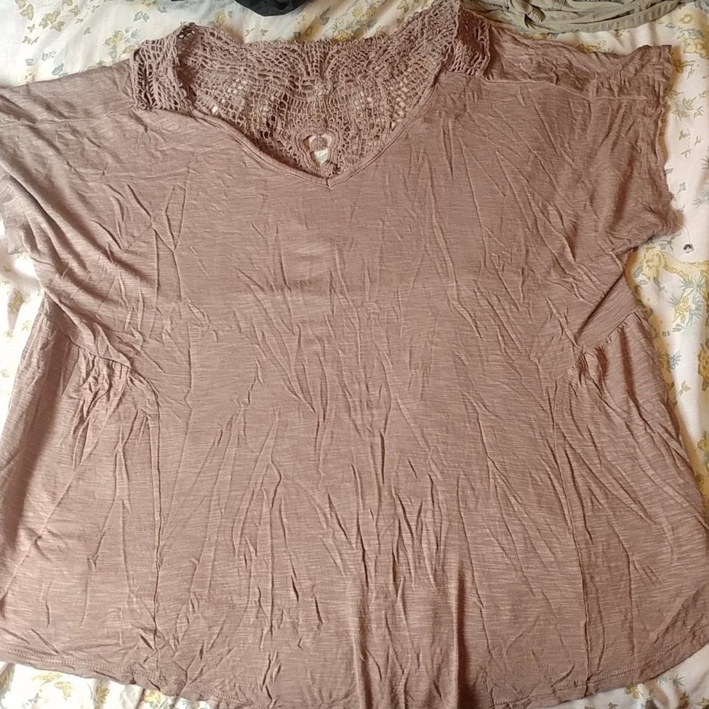 Tan colored blouse